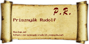Prisznyák Rudolf névjegykártya